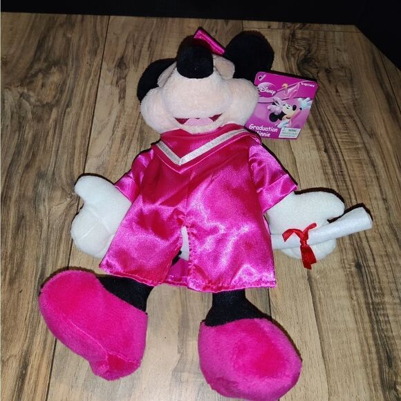 Disney Graduation Minnie Mouse in Pink Gown with Diploma 12" Character Plush - Picture 1 of 6